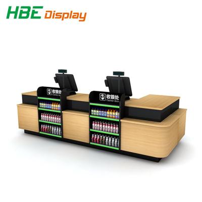 China Durable luxury supermarket checkout maternal convenience and child store corner checkout counter for sale