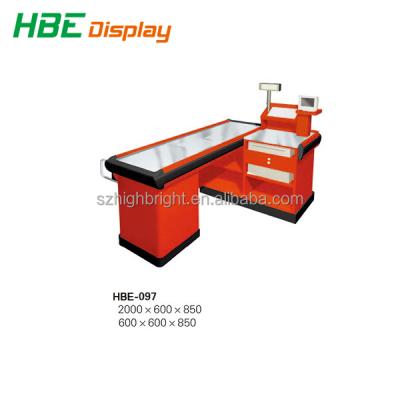 China L-shaped anti-rust retail stores checkout counter, retail checkout counter maker for sale