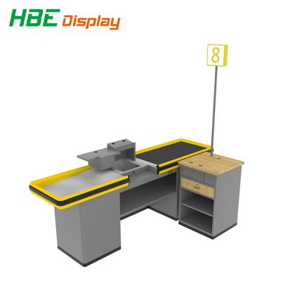 China Rustproof Cashier Counter Dimensions , Stores Counter Design , Supermarket Checkout Counters For Store for sale