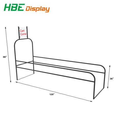 China Hotels Metal Trolley Corral Barrier For Supermarket Shopping Trolleys for sale