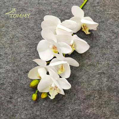 China Silk+plastic fabric+multi color faux phalaenopsis iron wire real touch orchid phalaenopsis flower decoration for home for sale