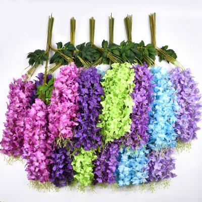 China Minimalist Hanging Wisteria Garland Silk Wedding Decoration Fake Vine Garland Room Decor Artificial Flower Vine for sale