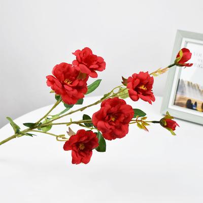 China New Type Minimalist China Yellow Rose Flower Artificial 7 Heads Monthly Rose for Flower Arrangement for sale