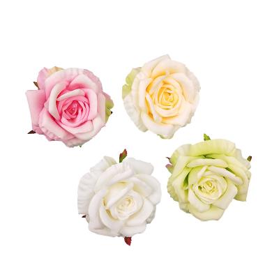 China Window Display Decoration Reasonable Price Minimalist Artificial Flower Silk Rose Heads for sale