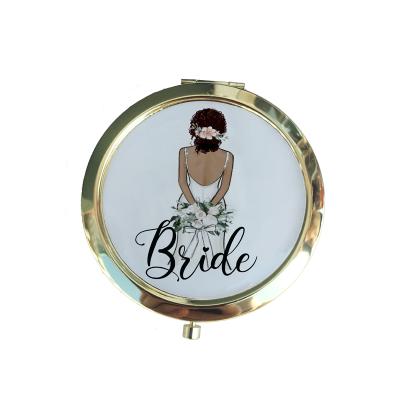 China Party Giveaways Wholesale Custom Photo Metal Bride Bridesmaid Gift Make Mirror Wedding Favors For Compact Bachelor Party Gifts for sale