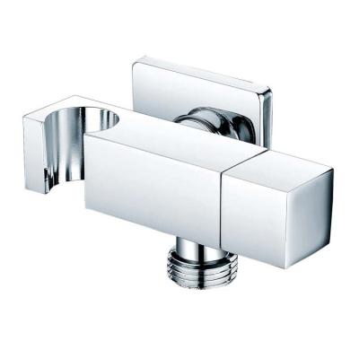 China Modern Bathroom Holder Hand Shower Bracket 2 Way Wall Water Stop Accessory Angle Valve With Handle Square Shattaf Holder for sale