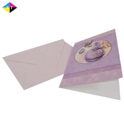 China Custom Europe Different Kinds Of Decoration Printing Wedding Invitation Handmade Greeting Card And Envelope Set for sale