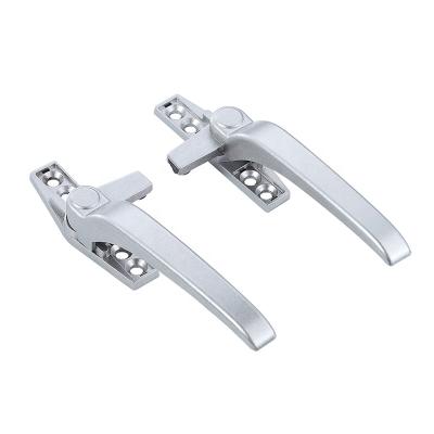 China Smoothly Slide Factory Supplier Matt Silver Flat Window Handle Stainless Steel Door Handle With Rods for sale