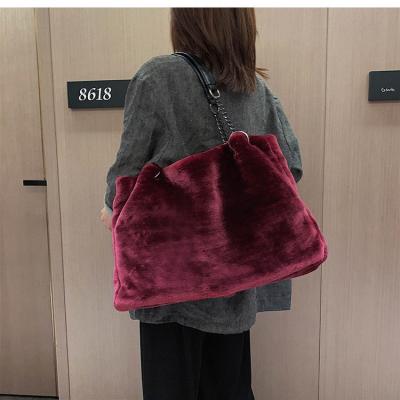 China MU Others New Fashion Ladies Plush Solid Color Luxury Designer Women's Shoulder Bags for sale