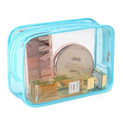 China Wholesale High Quality Cheap Wholesale High Quality Cosmetic Travel Cosmetic Bag Travel Zipper Closure MU Makeup PVC Makeup Travel Bag Set for sale