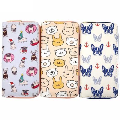 China 2021 Purses and Purses Makeup Bag Bag Lady Student Long Zipper- PU Wallet Anime Cartoon Dog RU Women Wallet Anti-theft For Women Factory for sale