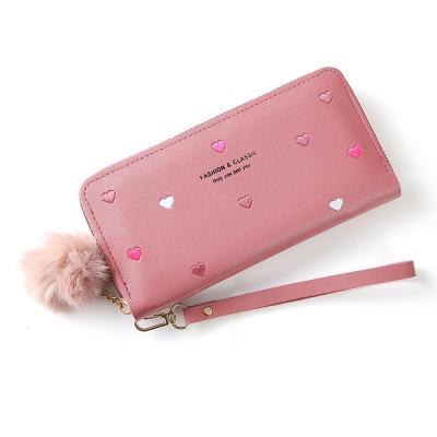 China Hot Selling RU Women Wallet Anti-theft Long Zipper Large Capacity Mobile Lady Bags Stand Up Wallet Embroidered Stars Wallet Women for sale