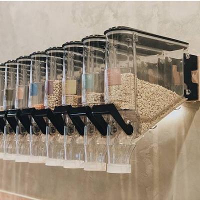 China Freshness Preservation ECOBOX Food Cereal Dispenser Gravity Bin Plastic Bulk Coffee Beans Dispenser For Supermarket for sale