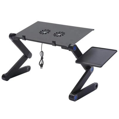 China Portable Steel Laptop Table Stand (Height) YL803 Adjustable Lightweight Laptop Desk For Laptops Computer Black White Metal With Cool Fans for sale