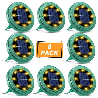 China modern & 8 Pack Solar Powered Solar Lawn Ground Lights 8 Pack Cozy Solar Warm White Decor Lights Solar Factory Waterproof Waterproof Solar In Ground Lights for sale