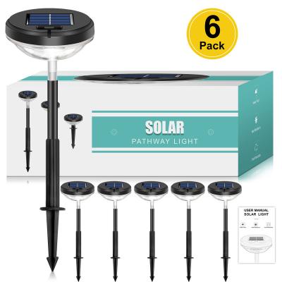 China 6 Pack Outdoor Solar Garden Lights For Terrance HCY UFO Designed Warm White Solar Heating Path Patio Landscape IP68 RGB Light Multicolor Solar Lights for sale