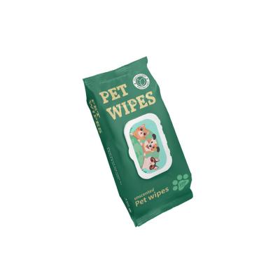 China Alcohol Free Pure Water Pet Wet Wipes Biodegradable Dog Cleaning Wipes Customizable for sale