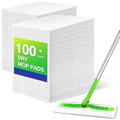 China 100 Count Extra Thick Disposable Mop Pads Dry Sweeping Pad Customized for sale