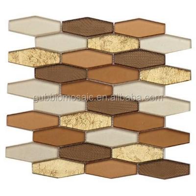 China Parquet Artwork Water Jet Mosaic Tile GB-GL503HG Hexagon Wall Slab for sale