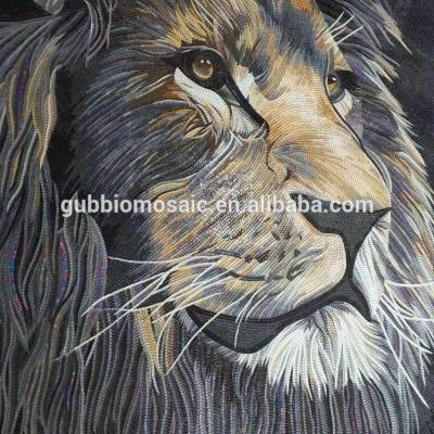 China Parquet Exquisite Hand Cut Glass Mosaic Mural, Refined Art Lion Work Pictuer Glass Mosaic GB-AW12HC USD 200 - USD 450 for sale