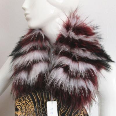 China Auto Upholstery Dyed Natural Blue Long Collar Fur Garment User Top Trimming Or Dyed Women Coat Raccoon Fur Collar for sale