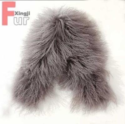 China Fluffy Heavy Density Chinese Mongolian Lamb Fur Down Coat Fur Collar for sale