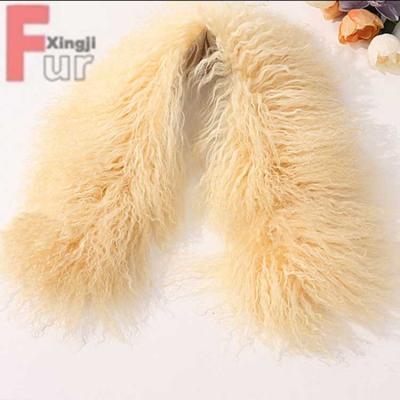 China Factory Sale Winter Heavy Thick Warm Coat Collar Luxury Soft Warm Fluffy Tibet Lamb Fur Detachable Hood for sale