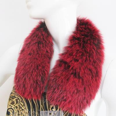 China New Design Fashion Fluffy Heavy Density Customized Warm Fluffy Fox Fur Coat Collar Down Jacket Fur Collar for sale