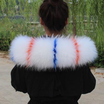 China New Style Sale Winter Density Real Raccoon Fur Collar Detachable Hood Soft Warm Luxury Heavy Fluffy Warm Garment for sale