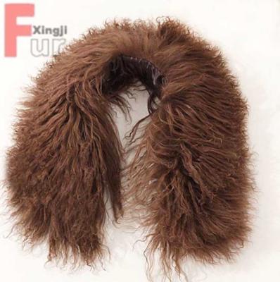 China Real Density Fluffy Heavy Chinese Supplier Mongolian Lamb Fur Collar for sale