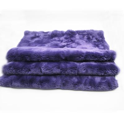 China Fluffy Heavy Density Genuine Chinese Rex Rabbit Fur Plate Dyed Color Fur Pieces Rex Rabbit Fur Plate for sale