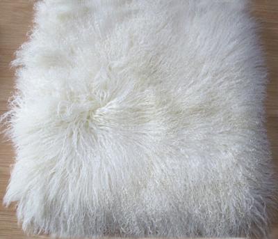 China Real Tibet Lamb Fur Cushion Cover Single Lamb Fur Pillow Tibet Fur Pillow for sale