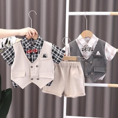 China New Boy Baby Boy Two Piece Handsome Casual Suit Two Fake Suits for sale