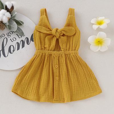 China Washable Children's Summer Clothes 100% Cotton Ins Style Sleeveless Baby Dress For Girls for sale