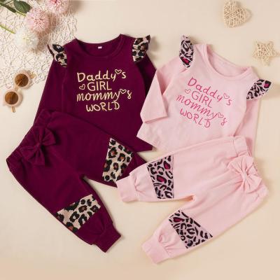 China New Arrived Autumn Baby Girl Shirt Breathable +Pants+Headband 3Pcs Set Cotton Baby Clothes Set for sale