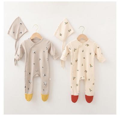 China INS Full-sleeve Baby Autumn Romper Knitted Neutral Toddler Clothing Baby Outfit Rompers + Hat Set for sale