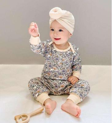 China Baby Long Sleeve Rompers INS Boutique Toddler Clothing Cotton Sleeve Baby Floral Overalls for sale