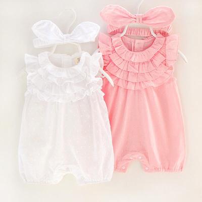 China Wholesale High Quality Cotton 100% Cotton 0-12 Months Summer Cute Sleeveless Newborn Baby Romper Baby Overalls for sale