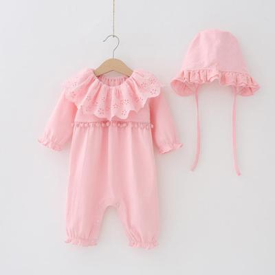 China Wholesale Soft Breathable 100% Baby Romper Long Sleeve 100% Cotton Spring And Autumn Girl Overalls for sale