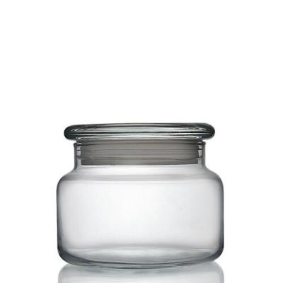 China Classic Glass 15oz Food Candle Jar With Lid for sale