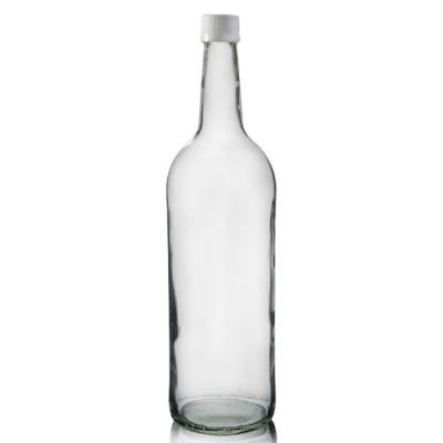 China Beverage 1 liter mountain clear glass bottle and 28mm MCM screw cap for sale