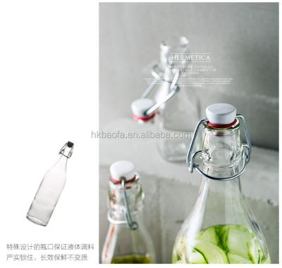 China Beverage Swing Top Sealing Type 1liter 1000ml Clear Glass Bottle For Water for sale