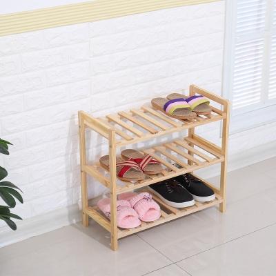 China (Others) Promotional High Quality Wooden Adjustable Shelf Storage Shoe Racks 3tiers for sale