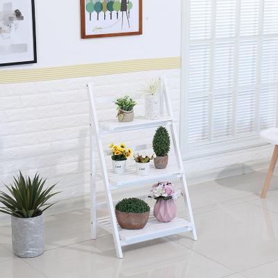 China Wholesale Good Quality Viable Wooden Ladder Flower Stand Plant Stand Pot Shelf for sale