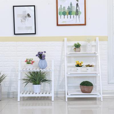 China Wholesale Good Quality Viable Wooden Ladder Flower Stand Plant Stand Pot Shelf for sale