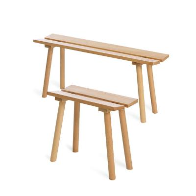 China Eco-friendly Modern Indoor Outdoor Wooden Bench Small Wooden Concave Bench for sale