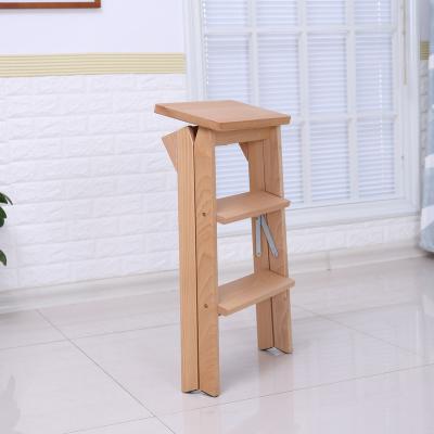 China Rts Bar Stool Collapsible Product Good Quality Foldable Ladder Wooden Stain for sale