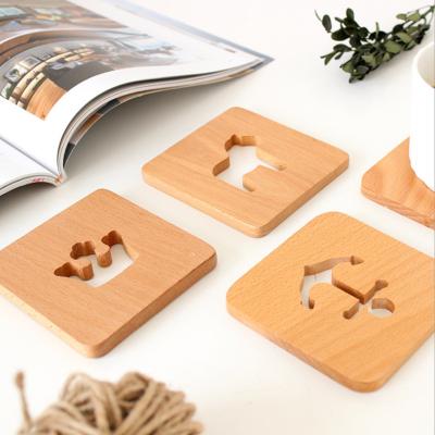 China Sustainable Lifestyle Insulation General Cargo Trojan Sea Anchor Crown Cavity Hollow Coaster Solid Wood Stand for sale