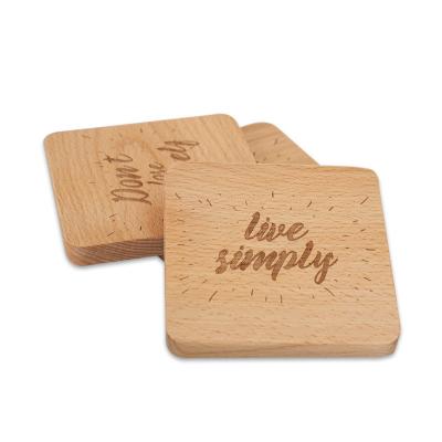 China Wholesale New Style Viable Nordic Coffee Solid Beech Wood Coaster Factory for sale