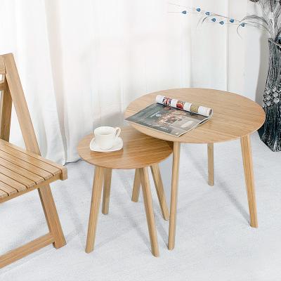 China Living room modern furniture eco-friendly round coffee table wood coffee table china wood side table finish eco-friendly for sale